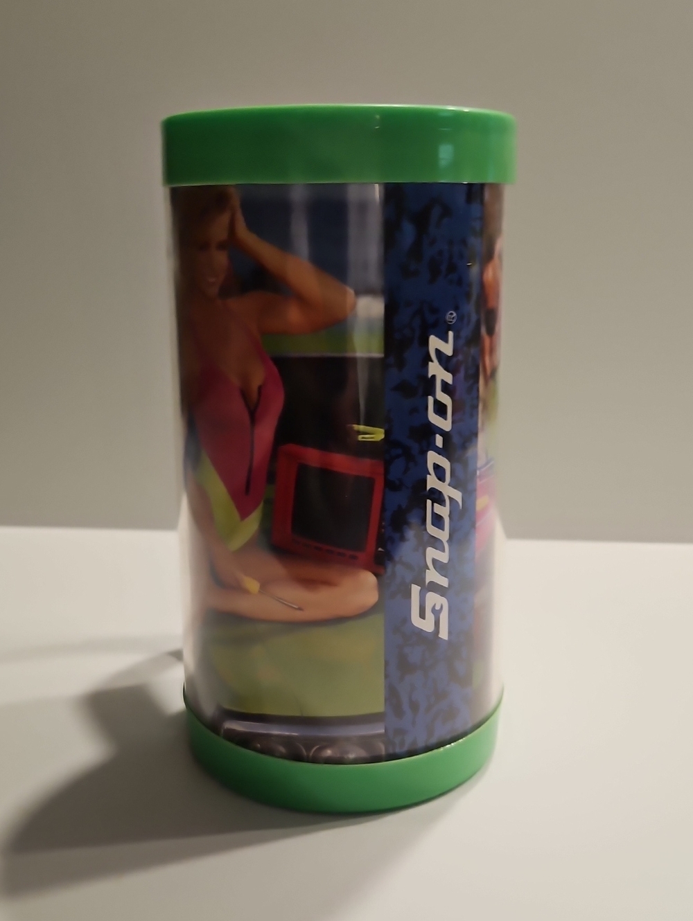 SNAP - ON TOOLS, HOPE MARIE NEON GREEN, 16 OZ PLASTIC CUP. NOV./DEC.1991